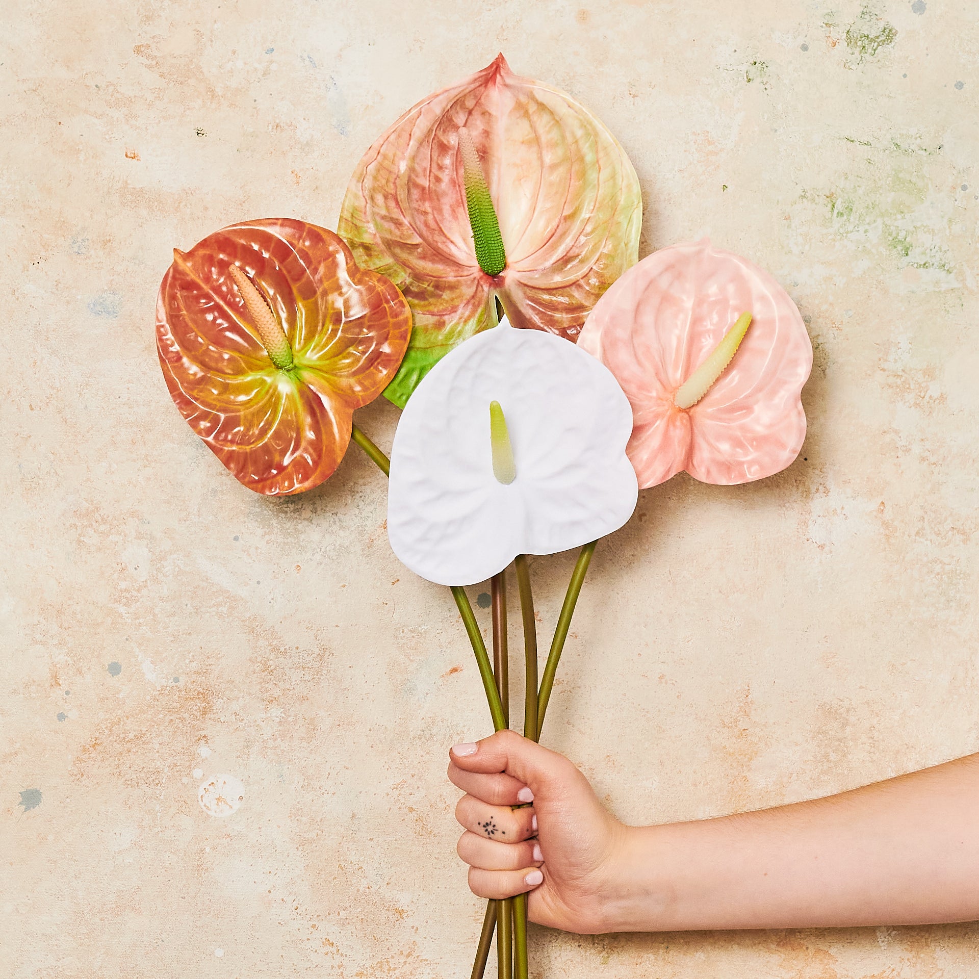 anthurium fake Artificial Anthurium Real Touch Flower Stem