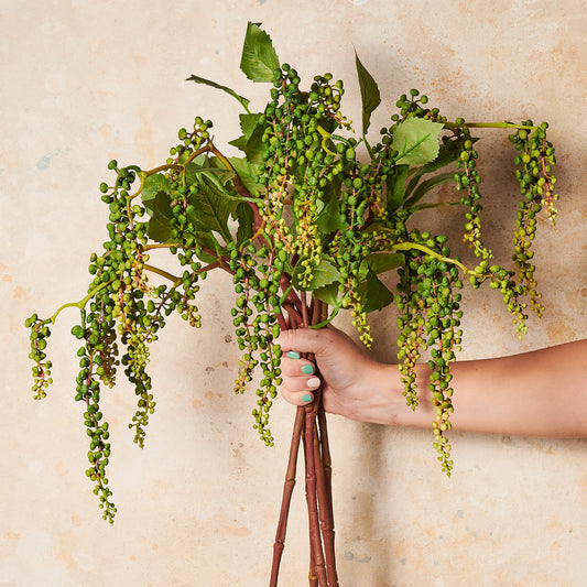 Berry Hanging Spray Real touch Flower Stem