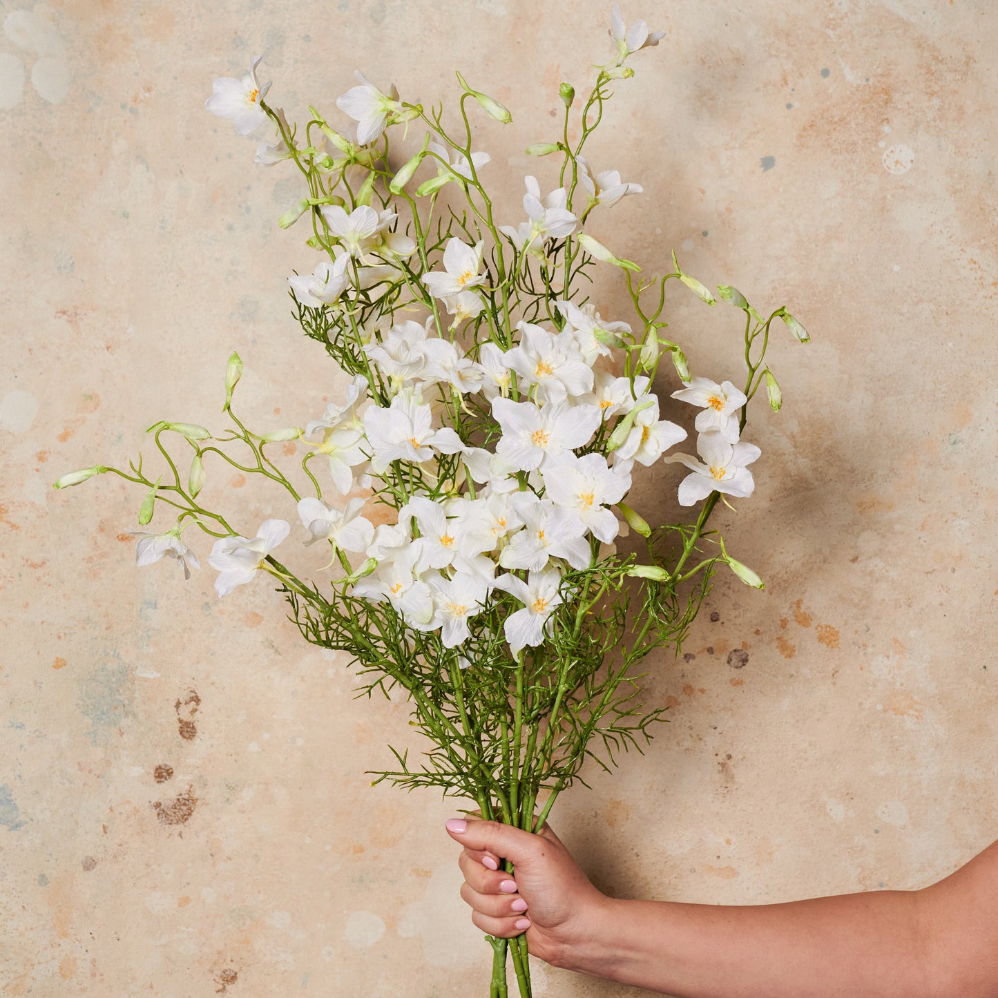 Delphinium Spray White Real Touch Flower Stem