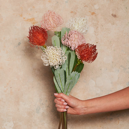 Protea Leucospermum Pin Cushion Real Touch Flower Stem