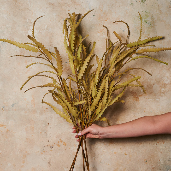 Banksia Leaf Natural Real Touch Flower Stem