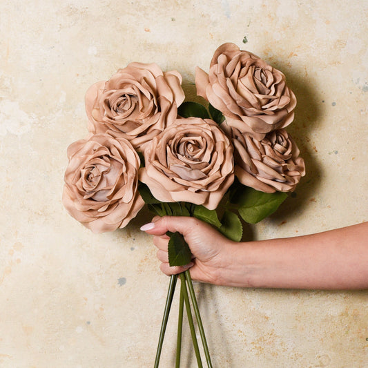 Bella Rose Coffee Real Touch Flower Stem