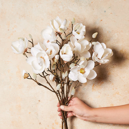 Magnolia Flower Spray Real Touch Flower Stem