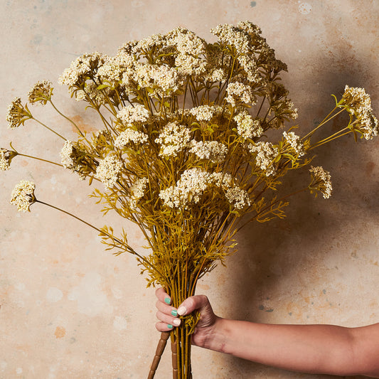 Queen Annes Lace Bush Cream Real Touch Flower Stem